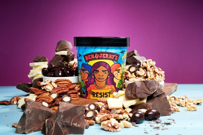 This undated product image provided by Ben & Jerryu2019s shows the rebranded ice cream flavor Pecan Resist. (AP Photo)