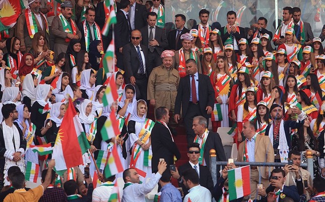 KRG leader Masoud Barzani attends a rally in support for the upcoming September 25th independence referendum in Zakho, Iraq September 14, 2017. (Reuters Photo)