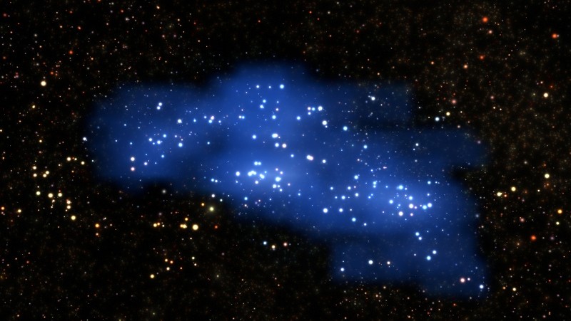 An undated handout photo made available by the European Southern Observatory (ESO) on October 17, 2018 shows the Hyperion Proto-Supercluster. (EPA Photo)