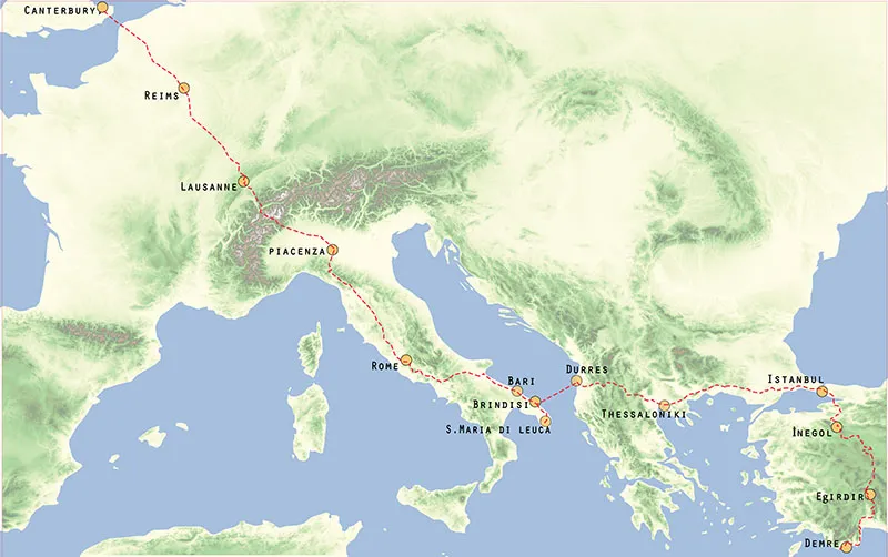 Turkey To Rome Map Culture Routes Society unveils walking route map from Europe to Turkey ...