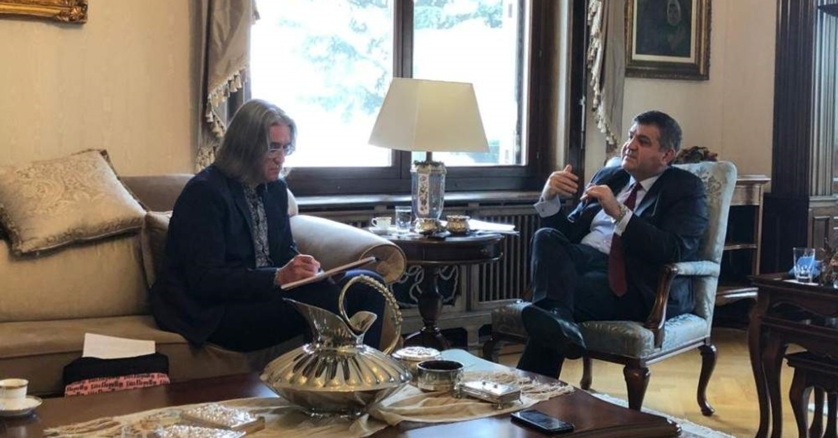 Deputy Foreign Minister Faruk Kaymaku00e7u0131 in an interview with Swiss French-language daily Tribune de Geneve on Tuesday, Jan. 28, 2020 (AA Photo)