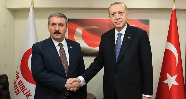 أردوغان يلتقي رئيس حزب الوحدة الكبرى الداعم لتحالف الشعب