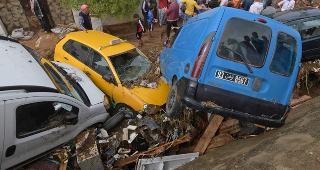 من آثار الدمار التي سببتها السيول الفرنسية