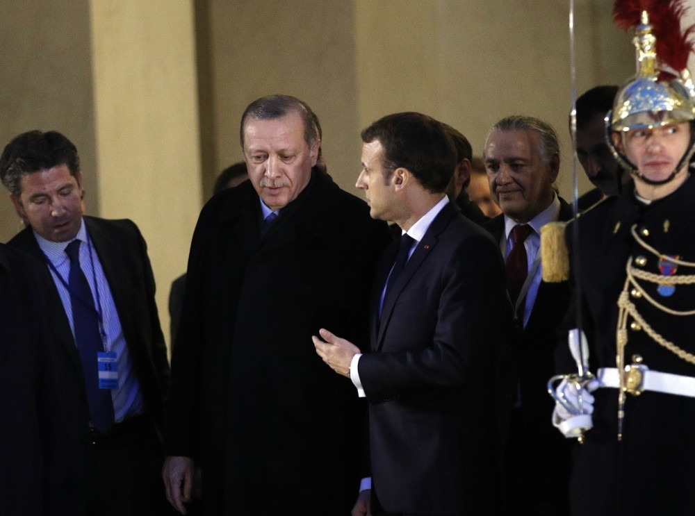President Erdou011fan leaves after a meeting with French President Macron at the u00c9lysu00e9e Palace, Paris, Jan. 5. 