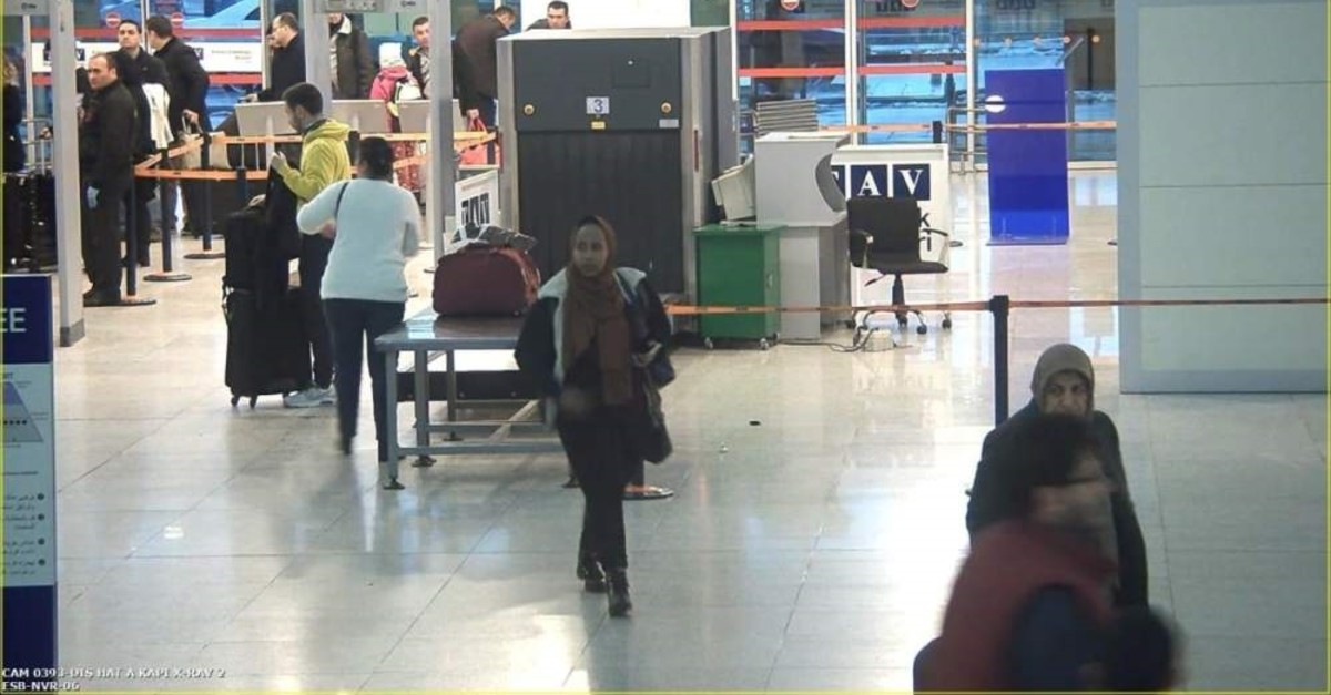 The Somali man, seen here in the security camera footage of the airport, was nabbed thanks to attentive police officers. (AA Photo)