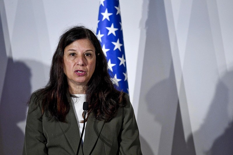  United States' Secretary of Homeland Security Elaine Duke during a press conference held at the end of the Ministerial Meeting of the G7 Ministers of Interior in Ischia, Naples (EPA Photo)