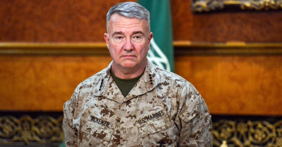 U.S. Marine Corps General Kenneth F. McKenzie Jr., Commander of the US Central Command (CENTCOM), poses for a picture during his visit to a military base in al-Kharj in central Saudi Arabia on July 18, 2019. (AFP Photo)