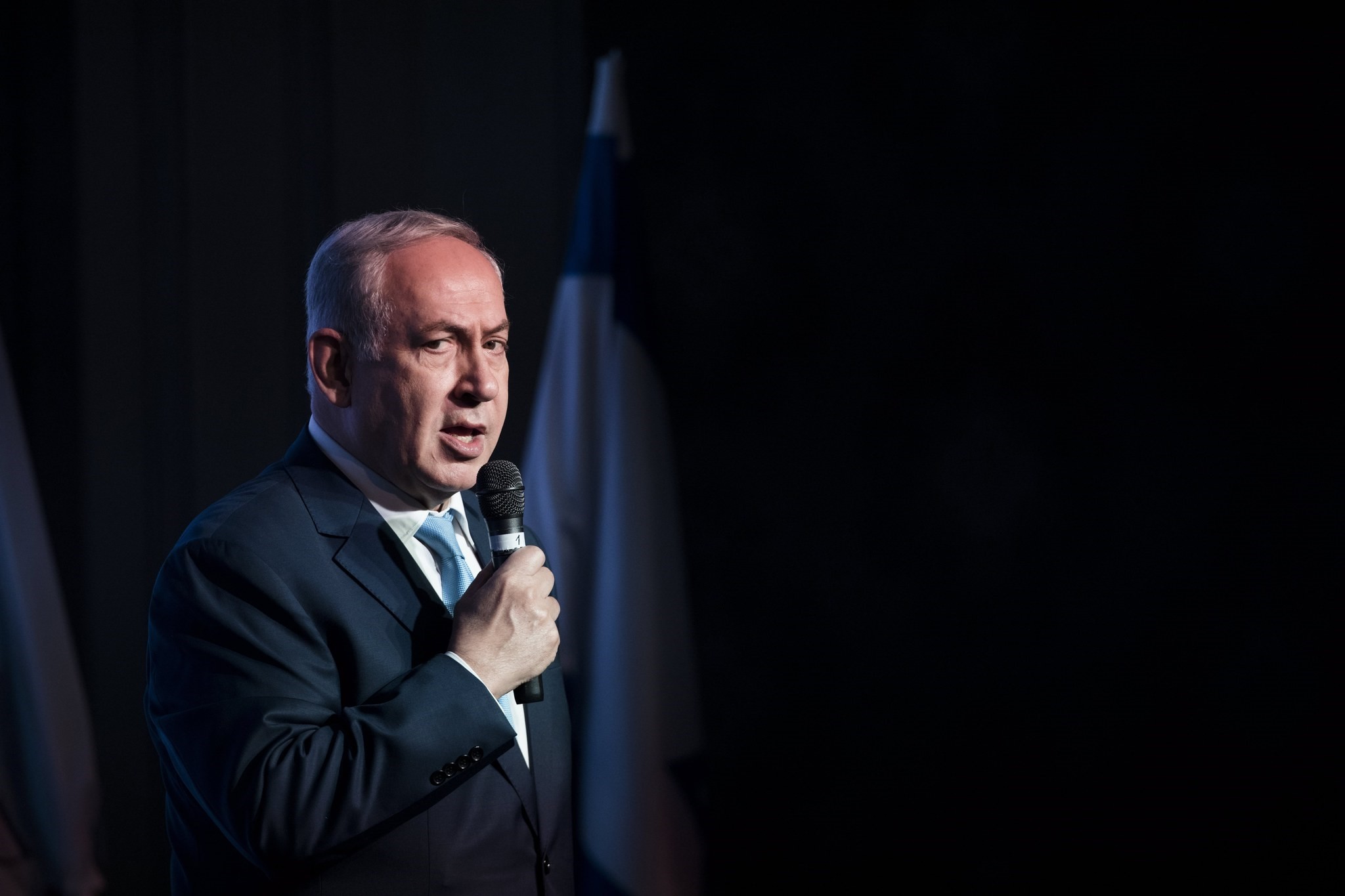 Israeli Prime Minister Benjamin Netanyahu speaks at the Jerusalem Post conference in Jerusalem, 06 December 2017. (EPA Photo)