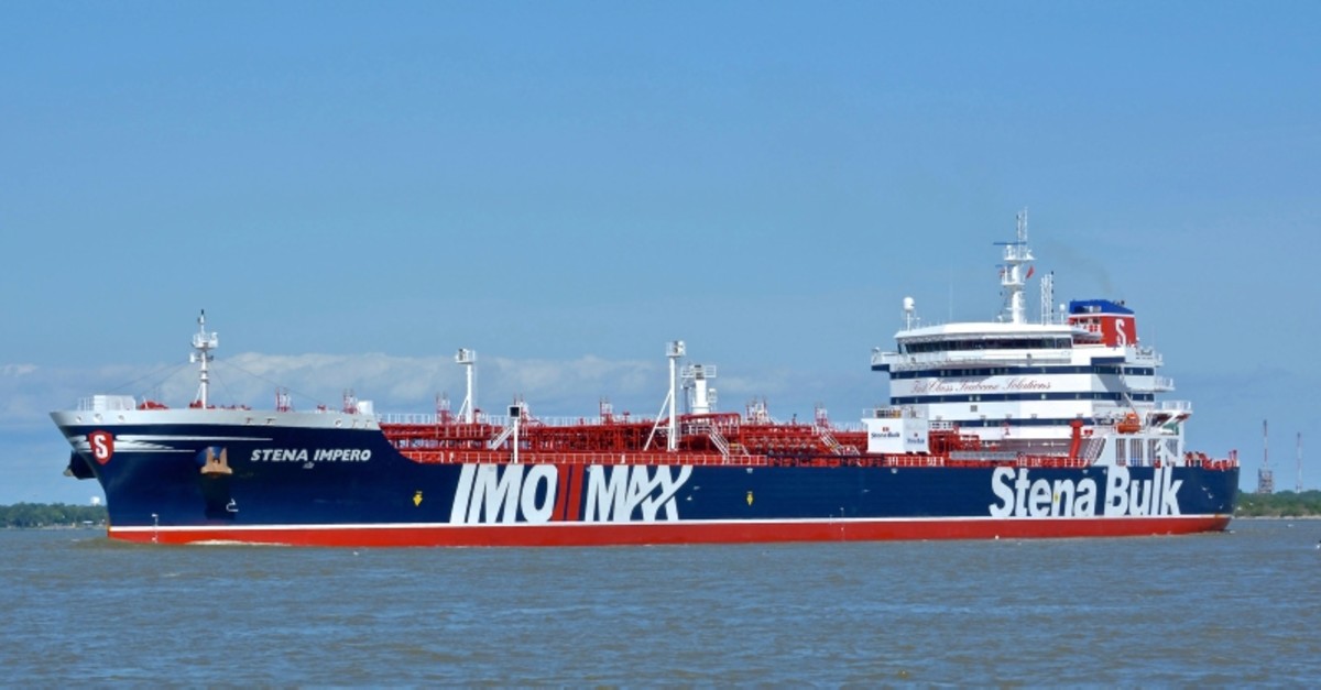 In this May 5, 2019 photo issued by Karatzas Images, showing the British oil tanker Stena Impero at unknown location, which is believed to have been captured by Iran (AP Photo)
