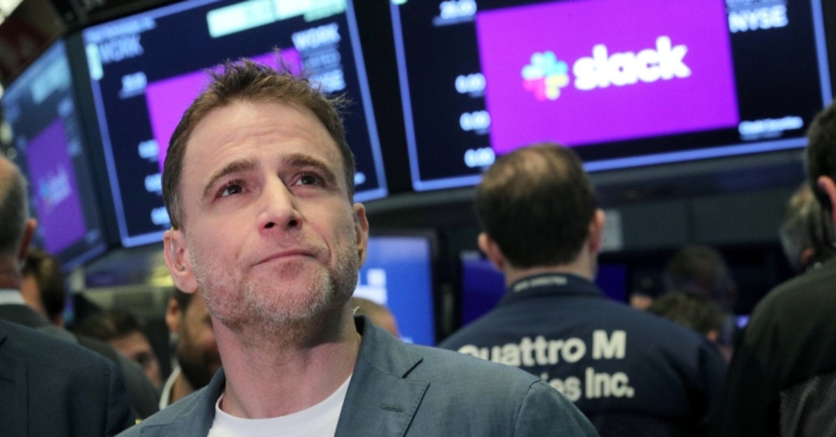 Slack Technologies Inc. CEO Stewart Butterfield stands on the trading floor during the company's IPO at the New York Stock Exchange (NYSE) in New York, U.S. June 20, 2019. (Reuters Photo)