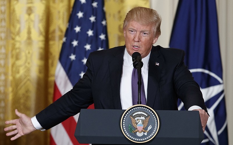 In this April 12, 2107 file photo, President Donald Trump speaks during a news conference in the East Room of the White House in Washington (AP Photo)