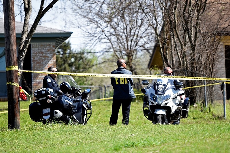 Police and FBI officers guards the scene of an explosion in Austin, Texas, U.S. (Reuters Photo)