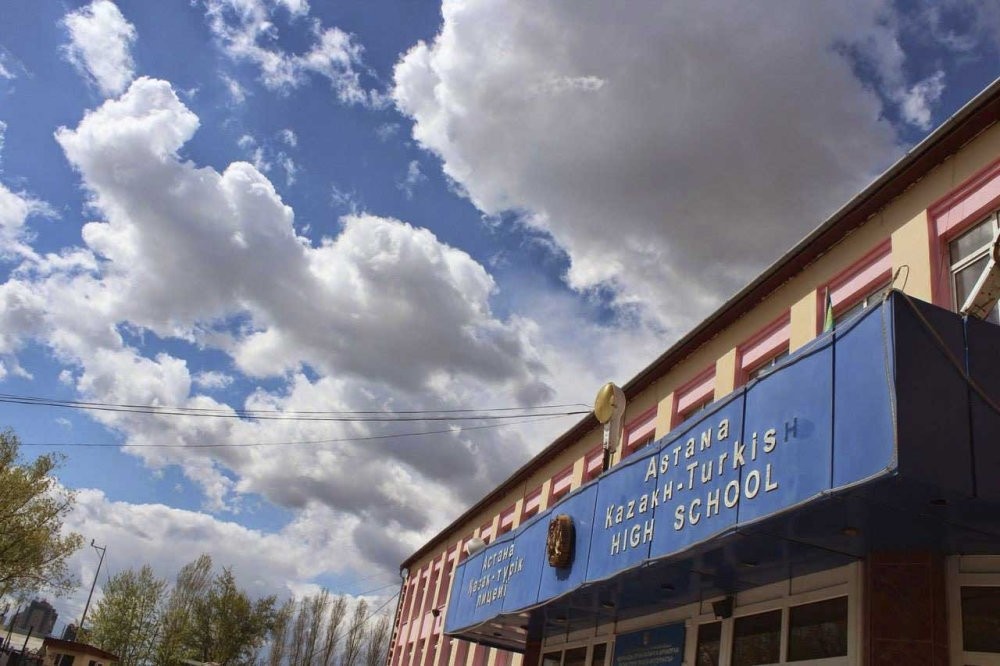 The picture shows the Talgar High School in Almaty, which has been transferred to the management of the Maarif Foundation.   