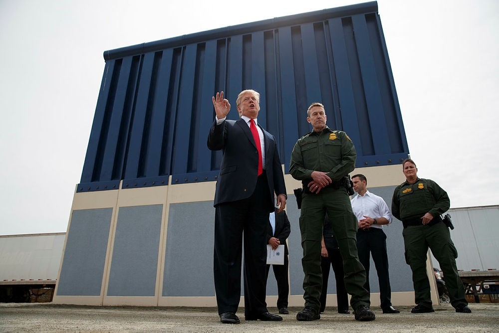 President Donald Trump said Tuesday he wants to use the military to secure the U.S.-Mexico border until his promised border wall is built.  Speaking at a lunch with Baltic leaders, Trump said he's been discussing the idea with his Defense Secretary, 