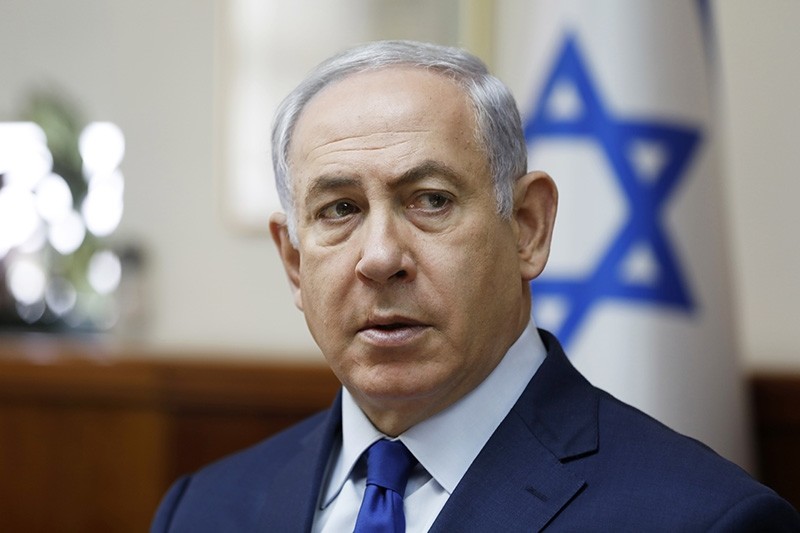 Israel's Prime Minister Benjamin Netanyahu chairs the weekly cabinet meeting in Jerusalem, Sunday, Nov. 19, 2017. (AP Photo)