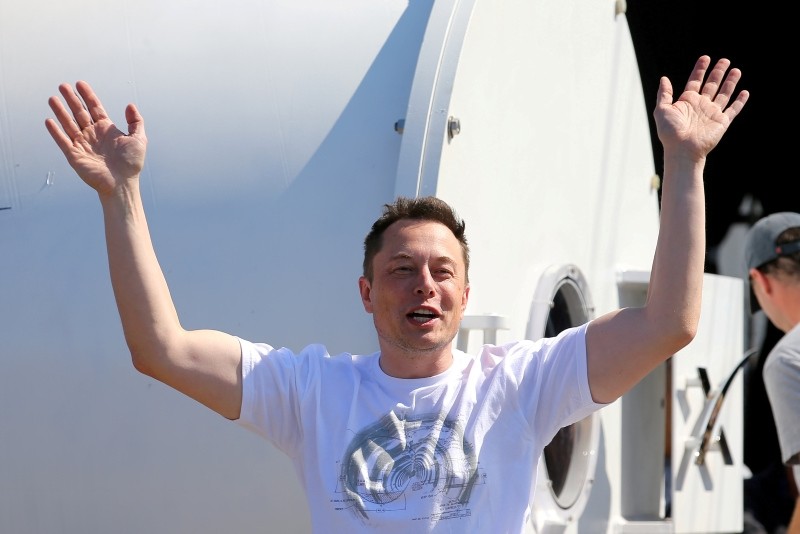 Elon Musk, founder, CEO and lead designer at SpaceX and co-founder of Tesla, arrives at the SpaceX Hyperloop Pod Competition II in Hawthorne, California, U.S., August 27, 2017. (Reuters Photo)