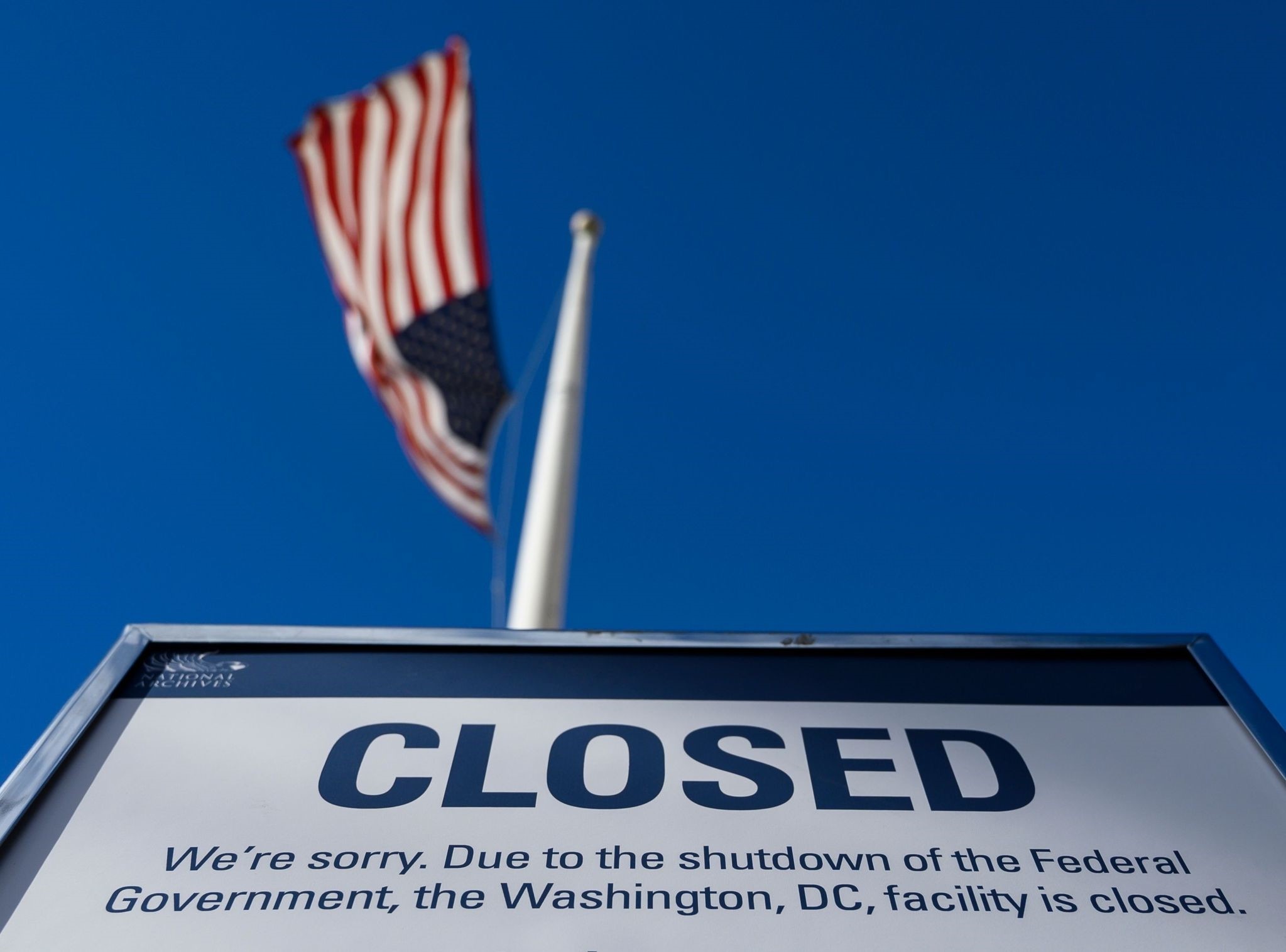 A sign is displayed on a government building that is closed because of a U.S. government shutdown, in Washington, D.C., Dec. 22.
