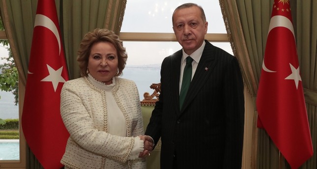 أردوغان يستقبل رئيسة مجلس الاتحاد الروسي في إسطنبول