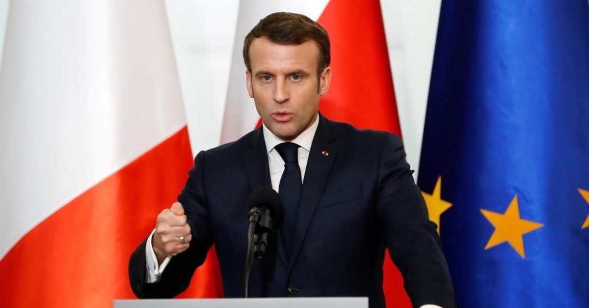 French President Emmanuel Macron speaks during a news conference, Warsaw, Feb. 3, 2020. (REUTERS Photo)