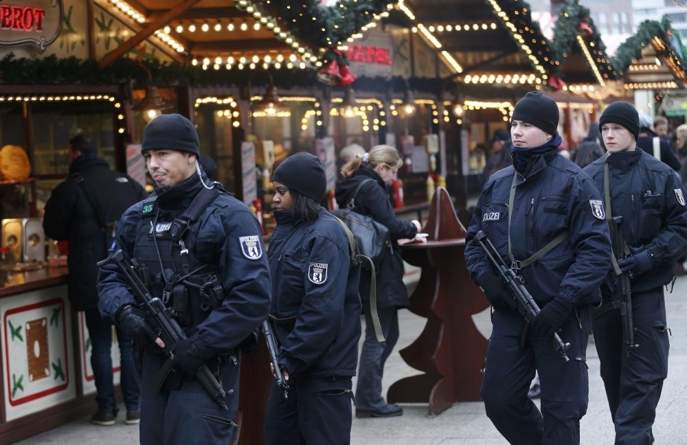 German police patrol Breitscheid square in Berlin, Germany on Dec. 22, 2016, three days after a deadly Daesh attack that killed 12 civilians. German authorities were harshly criticized at the time for their inefficiency in preventing the attack. 