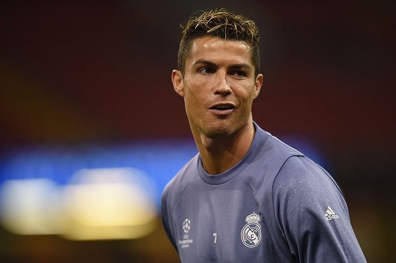 This file photo taken on June 02, 2017 shows Real Madrid's Portuguese striker Cristiano Ronaldo taking part in a training session at The Principality Stadium in Cardiff. (AFP Photo)