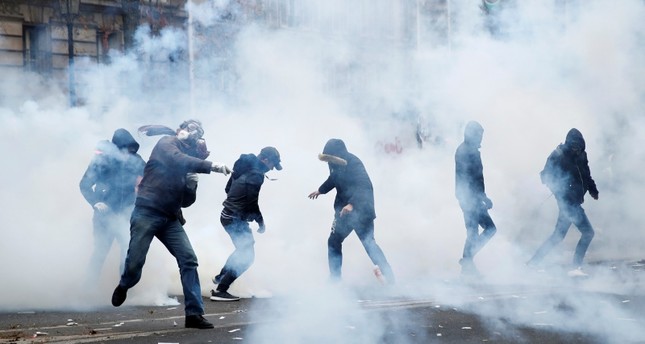 Unions protest pension reforms in France