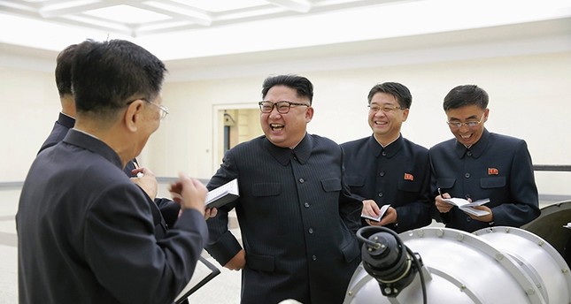 An undated photo released by the North Korean Central News Agency (KCNA) on 03 September 2017 shows Kim Jong-un purportedly guiding the work for nuclear weaponization on spot, at an undisclosed location, North Korea. (EPA Photo)