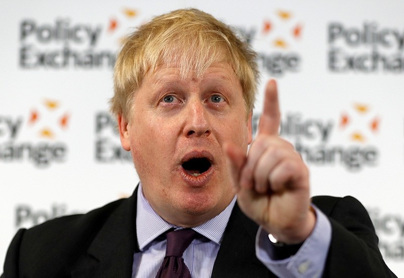  Britain's Foreign Secretary Boris Johnson delivers a speech on Brexit at the Policy Exchange in central London, Britain, Feb. 14, 2018. (Reuters Photo)