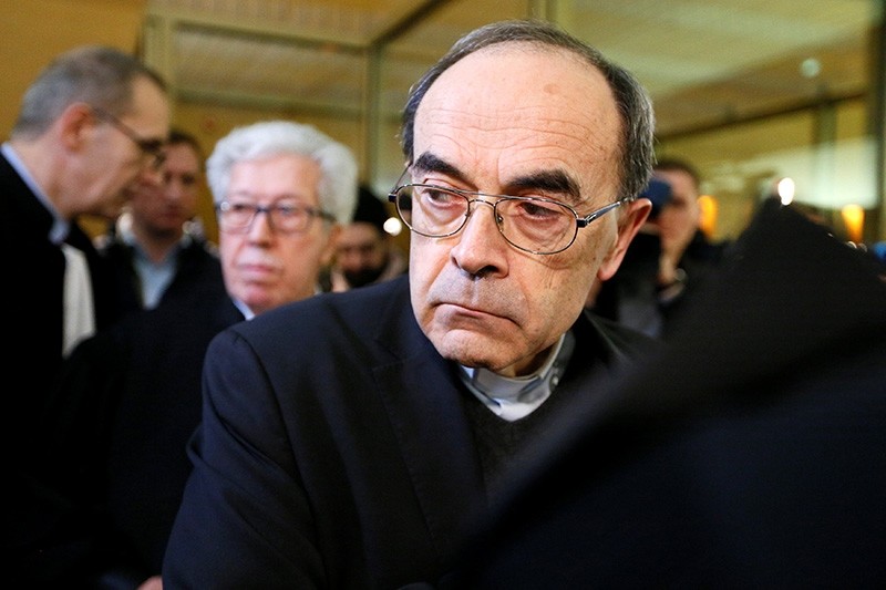 Cardinal Philippe Barbarin, Archbishop of Lyon, arrives to attend his trial, charged with failing to act on historical allegations of sexual abuse of boy scouts by a priest in his diocese, at the courthouse in Lyon, Jan. 7, 2019. (Reuters Photo)