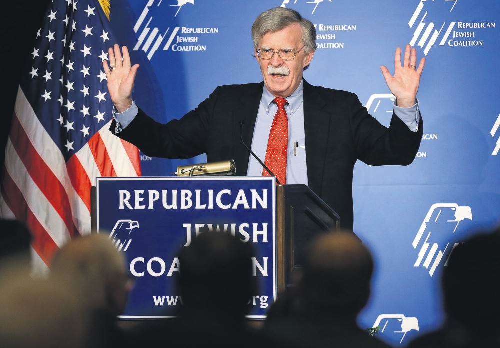 Donald Trump's recently appointed national security adviser John Bolton, former U.S. ambassador to the U.N., speaks at the Republican Jewish Coalition in Las Vegas, March 29, 2014.  