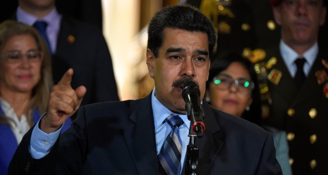 Venezuelan President Nicolas Maduro speaks after meeting Chilean High Commissioner for Human Rights Michelle Bachelet at Miraflores Presidential Palace in Caracas, on June 21, 2019 (AFP Photo)