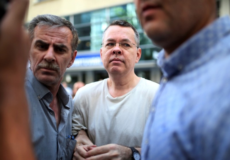 In this July 25, 2018 photo, Andrew Craig Brunson, an evangelical pastor from Black Mountain, North Carolina, arrives at his house in Izmir, Turkey. (AP Photo)