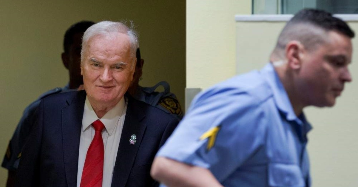 Ex-Bosnian Serb wartime general Ratko Mladic appears in court at the International Criminal Tribunal for the former Yugoslavia (ICTY) in The Hague, Nov. 22, 2017. (REUTERS Photo)
