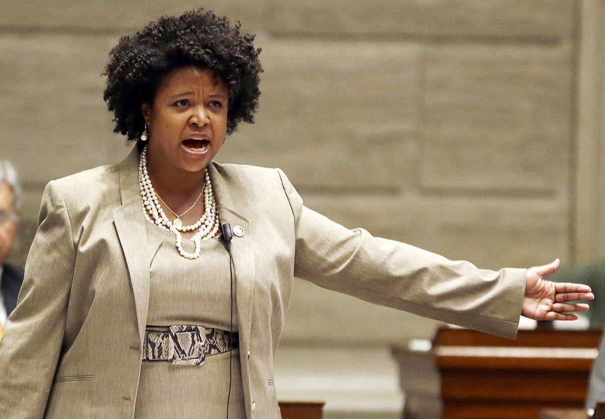 Missouri state Sen. Maria Chappelle-Nadal speaks on the Senate floor in Jefferson City, Mo., in 2014. (AP Photo)