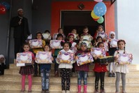 Following the event to boost morale, 186 students with successful grades were given honorary certificates and prizes, Idlib, Nov. 27, 2019. (AA Photo)