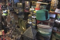 Inside one of the more prominent shops, Osmanlu0131 Antik Palas, items from various eras are piled high.