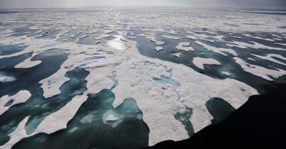 Sea ice melts on the Frankin Strait along the northwest passage in the Canadian Arctic Archipelago, Saturday, July 22, 2017. (AP Photo)