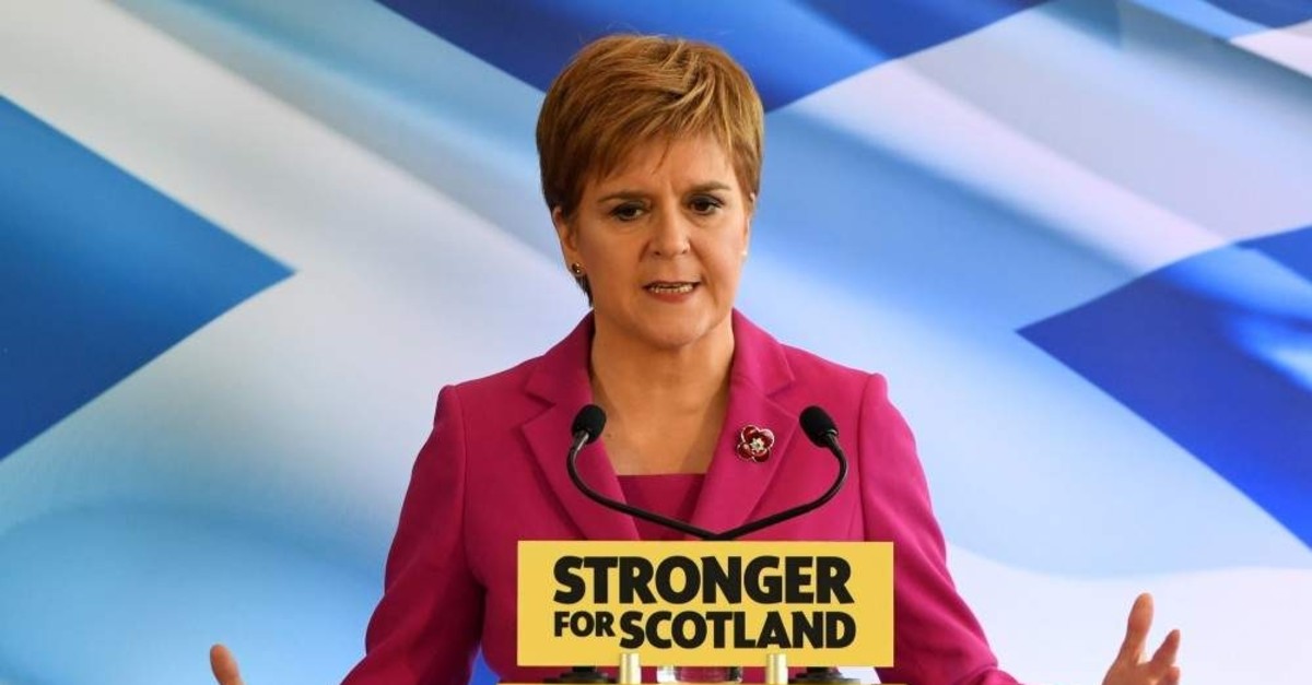 Scottish Nationalist Party (SNP) leader, and Scotland's first minister, Nicola Sturgeon, launches the party's general election campaign, Edinburgh, Nov. 8, 2019. (AFP Photo)