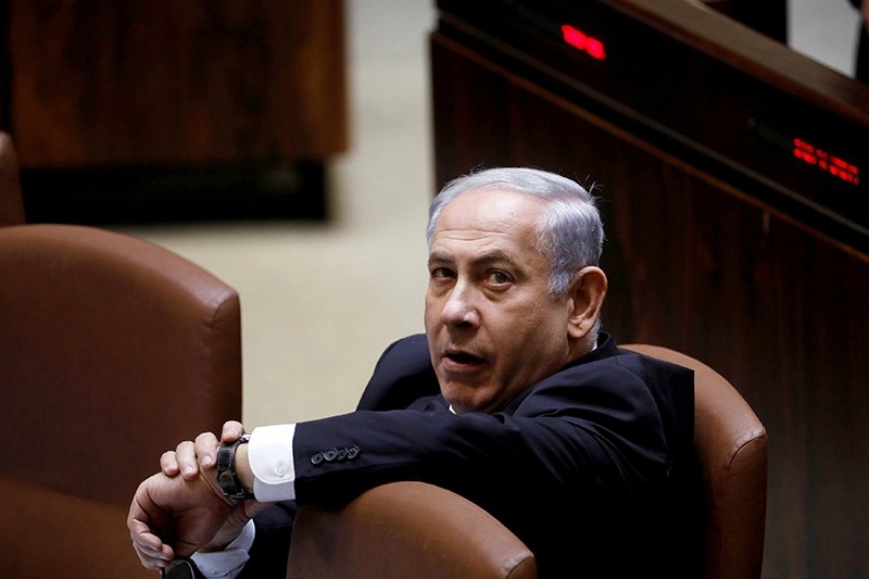 Israeli Prime Minister Benjamin Netanyahu attends a session of the Knesset, the Israeli parliament, in Jerusalem. (Reuters Photo)