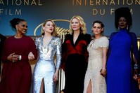 From left to right: Ava DuVerna, Lea Seydoux, Cate Blanchett, Kristen Stewart and Khadja Nin.