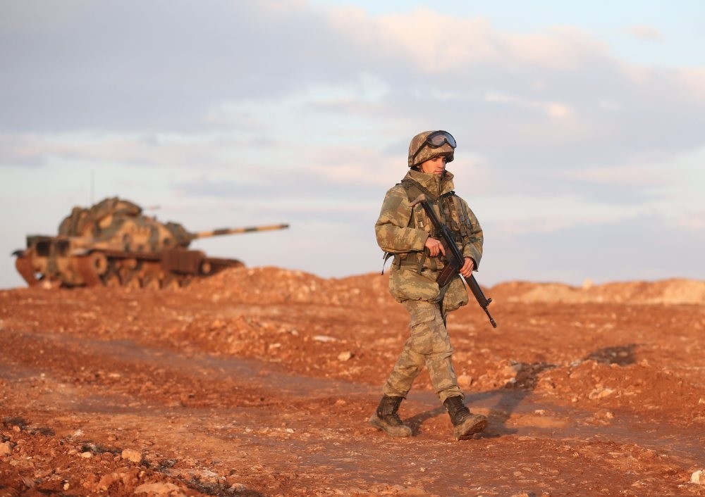A Turkish soldier seen near the Syrian town of al-Bab as part of the Operation Euphrates Shield on Jan. 23.