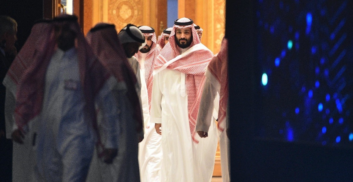 Saudi Crown Prince Mohammed bin Salman arrives to attend a session during the Future Investment Initiative (FII) conference in the capital Riyadh, Oct. 24.