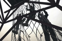 YPG-affiliated terrorists take part in routine military exercises near the three-way border crossing between Iraq, Syria and Turkey.