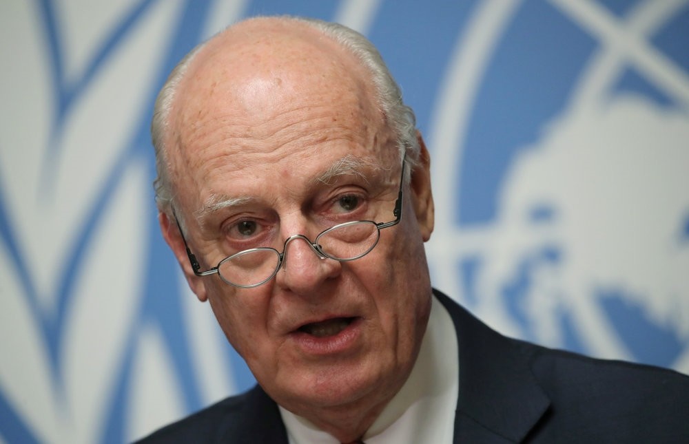 U.N. Special Envoy for Syria Staffan de Mistura attends a news conference over Syria, in Geneva, Dec. 18.