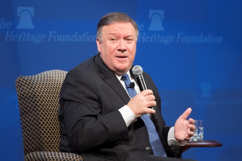 US Secretary of State Mike Pompeo participates in a discussion after delivering remarks, 'After the Deal - A New Iran Strategy', at the Heritage Foundation in Washington, DC, US, May 21, 2018. (EPA Photo)