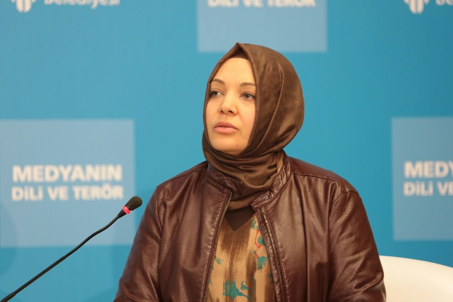 Journalist Hilal Kaplan speaks at a panel on media's effect on terrorist activities in Istanbul, Turkey. (Sabah Photo)