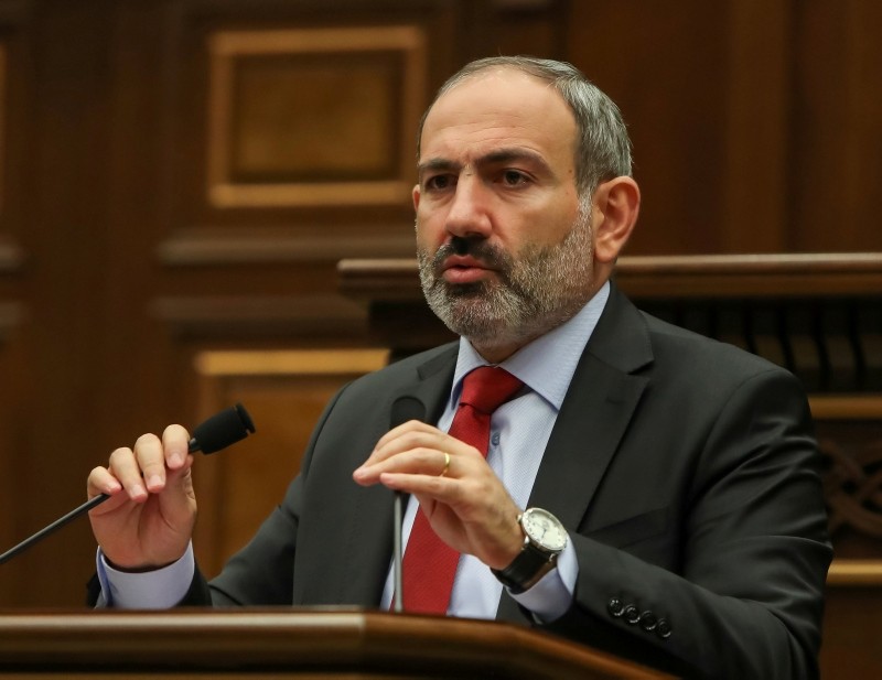 Armenia's acting Prime Minister Nikol Pashinian speaks during a parliament session in Yerevan, Armenia, Nov. 1, 2018. (Reuters Photo)