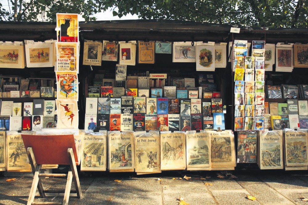 A second-hand bookstore in Beyazu0131t, Istanbul.