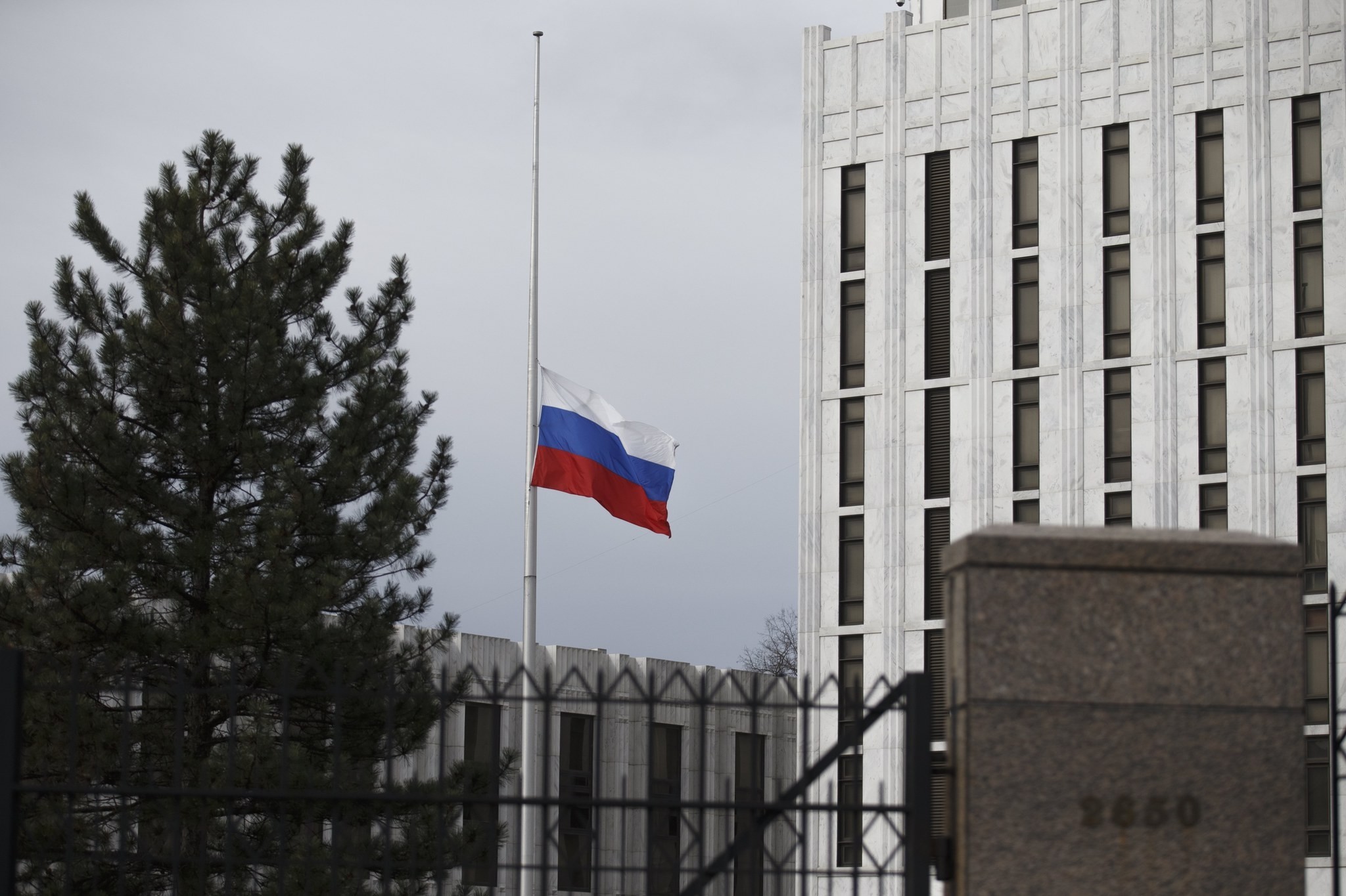 An exterior view of the Russian embassy in Washington, DC, March 27, 2018. (EPA Photo)