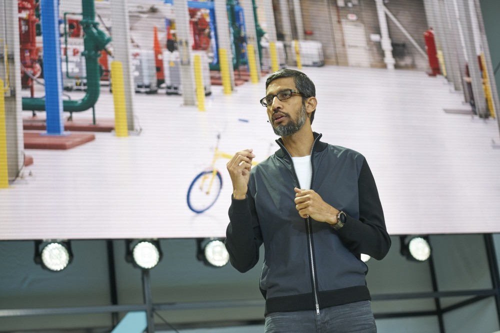 Google CEO Sundar Pichai talking about the new features of Google at the I/O 2017 developer conference.